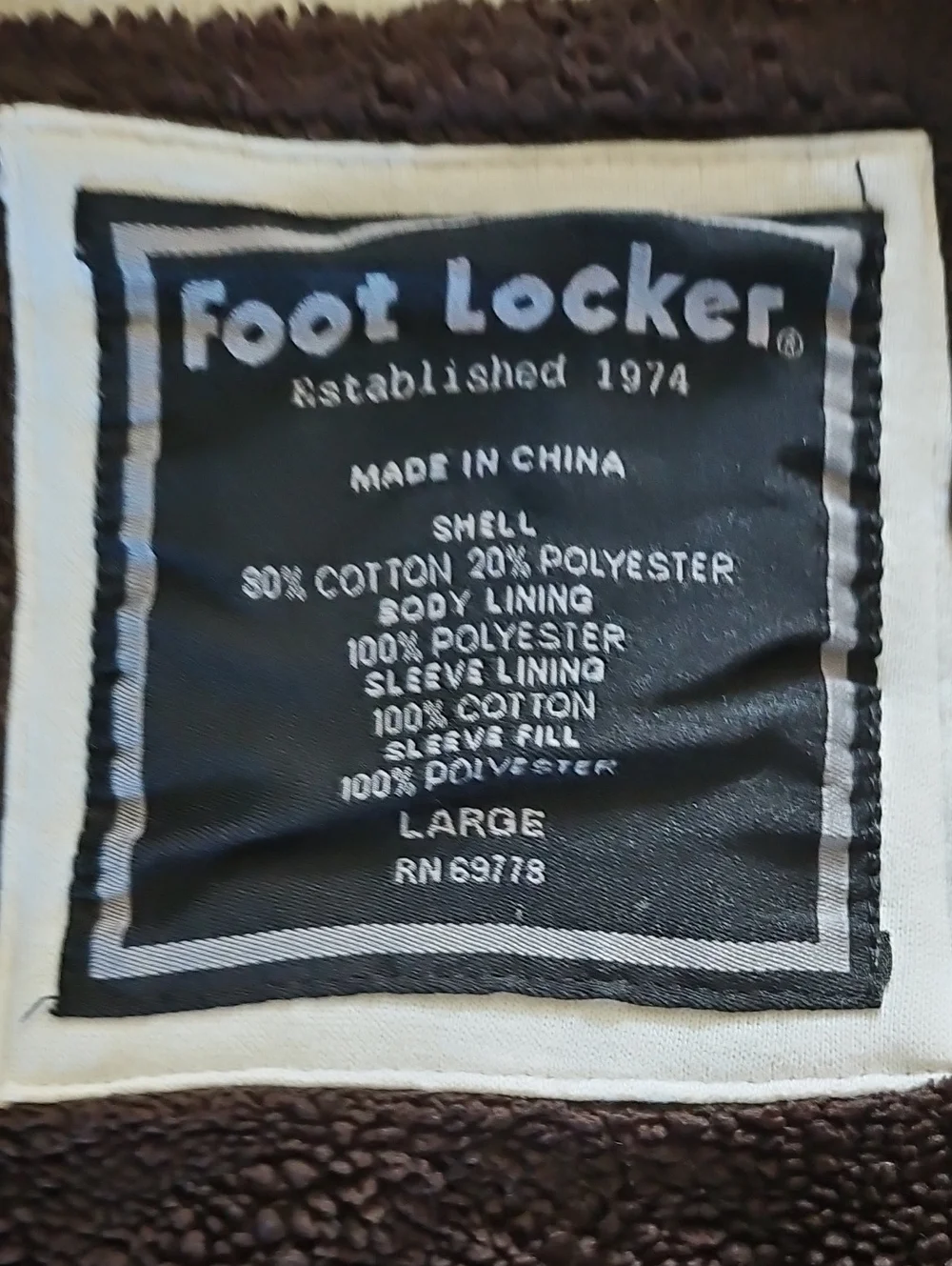 Vintage Foot Locker Sweatshirt Bomber Jacket Size Large White